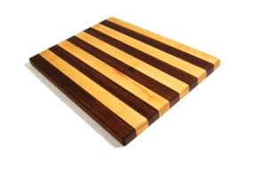 maple and walnut stripe cutting board